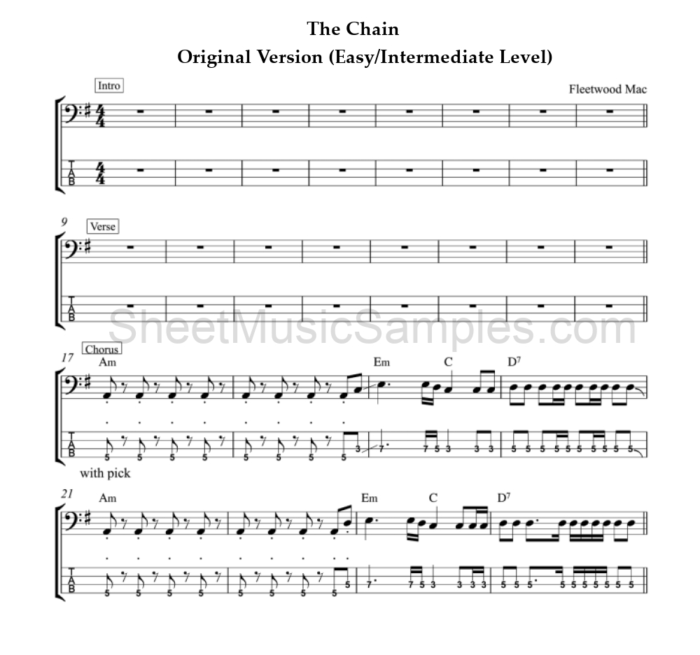 The Chain - Original Version (Easy/Intermediate Level)