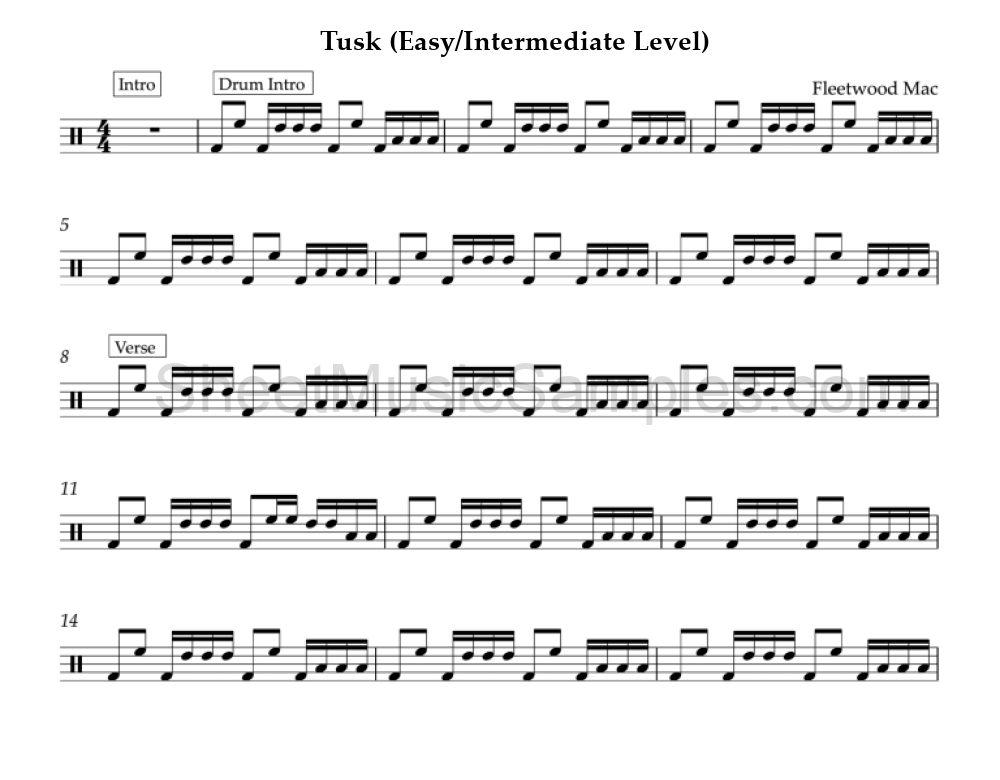 Tusk (Easy/Intermediate Level)