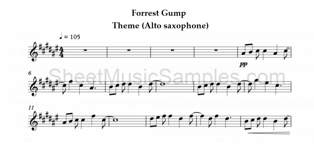 Forrest Gump - Theme (Alto saxophone)