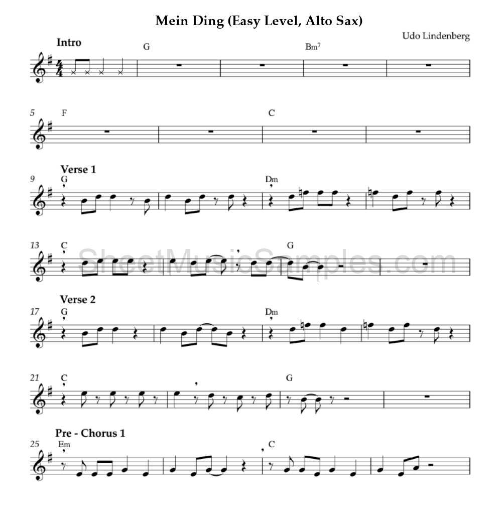 Mein Ding (Easy Level, Alto Sax)