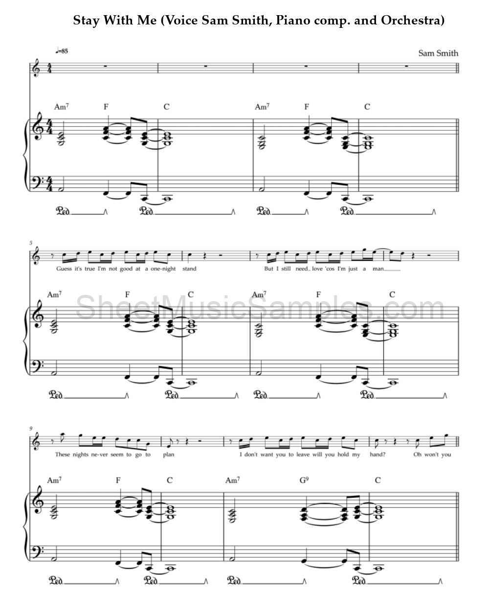 Stay With Me (Voice Sam Smith, Piano comp. and Orchestra)