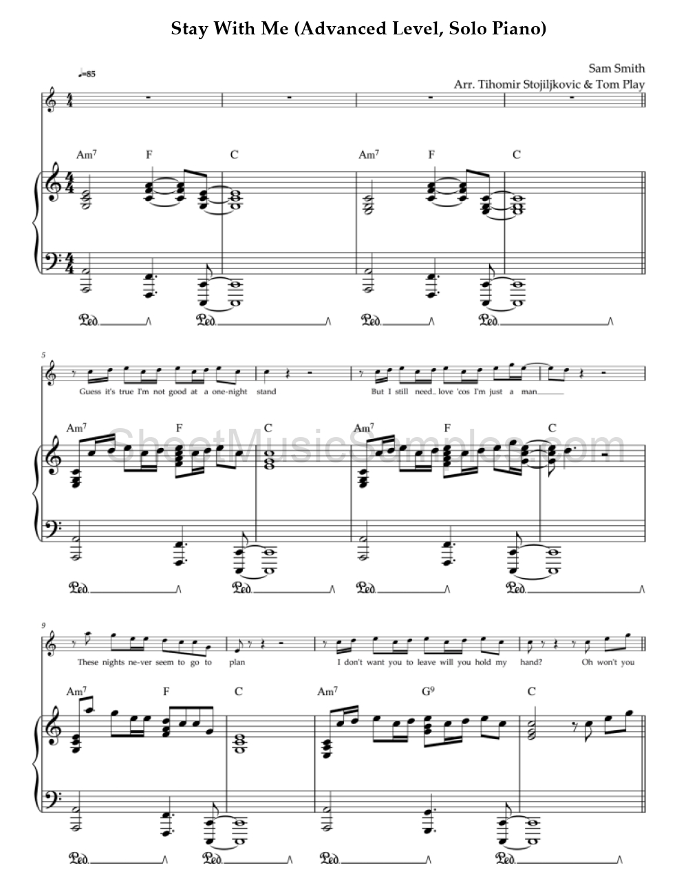 Stay With Me (Advanced Level, Solo Piano)