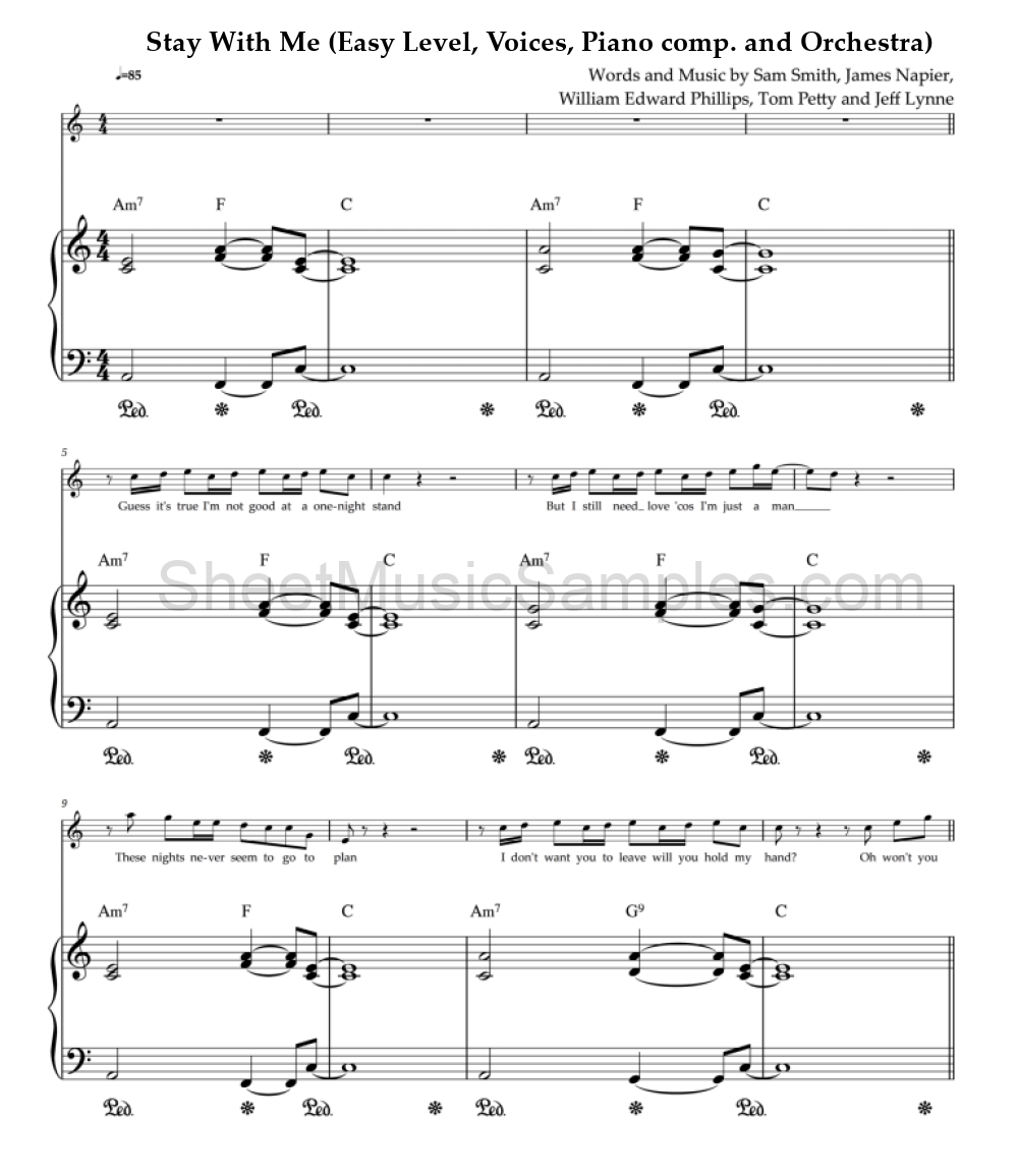 Stay With Me (Easy Level, Voices, Piano comp. and Orchestra)