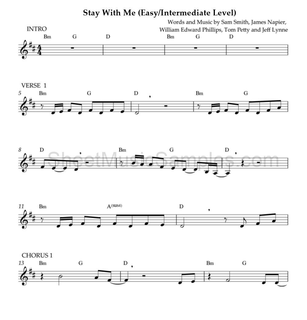 Stay With Me (Easy/Intermediate Level)