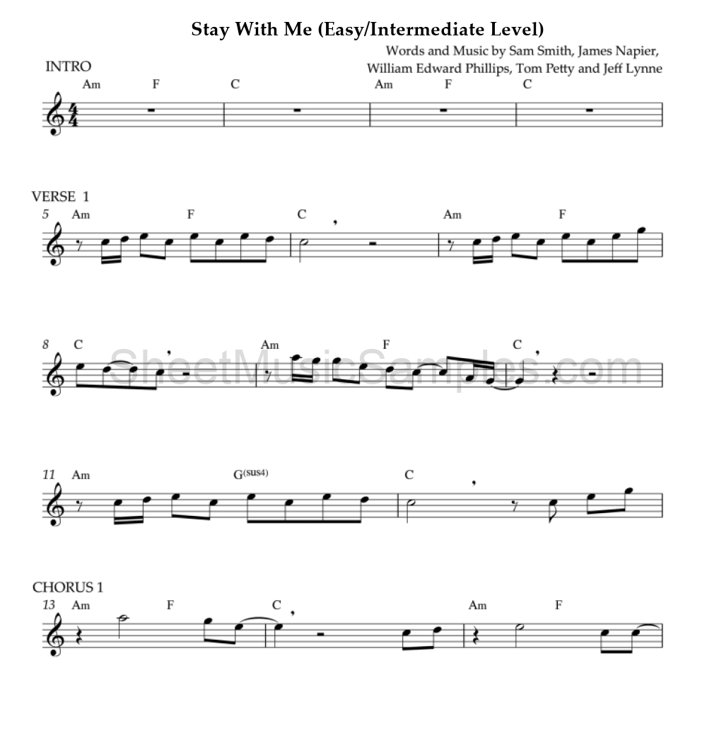 Stay With Me (Easy/Intermediate Level)