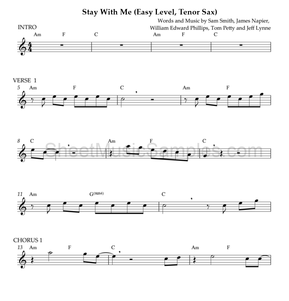 Stay With Me (Easy Level, Tenor Sax)