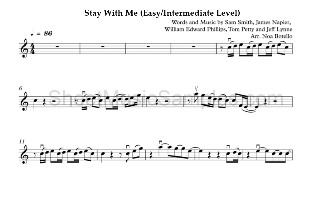 Stay With Me (Easy/Intermediate Level)