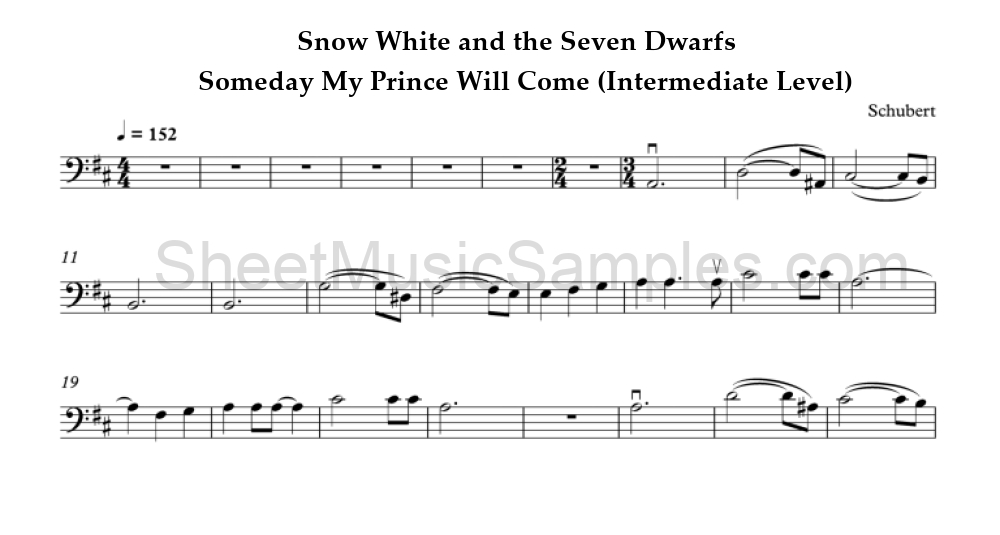 Snow White and the Seven Dwarfs - Someday My Prince Will Come (Intermediate Level)