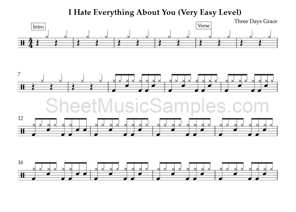 I Hate Everything About You (Very Easy Level)