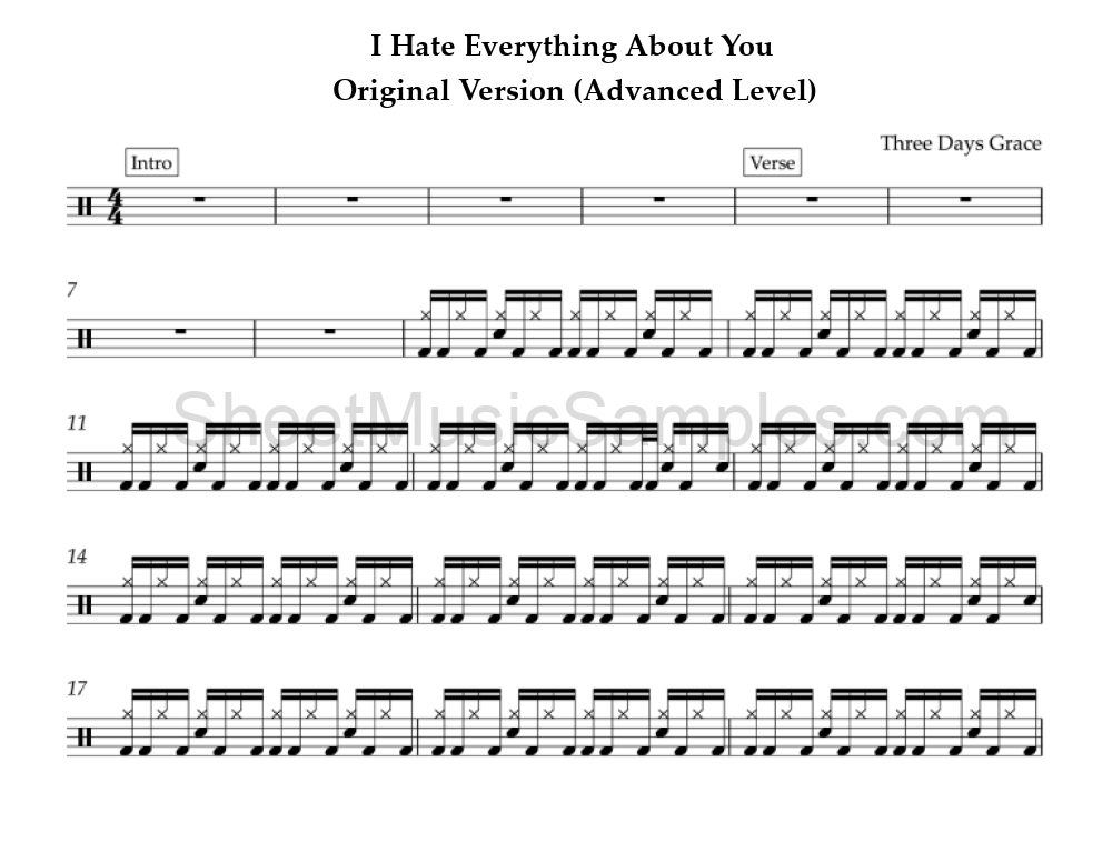 I Hate Everything About You - Original Version (Advanced Level)