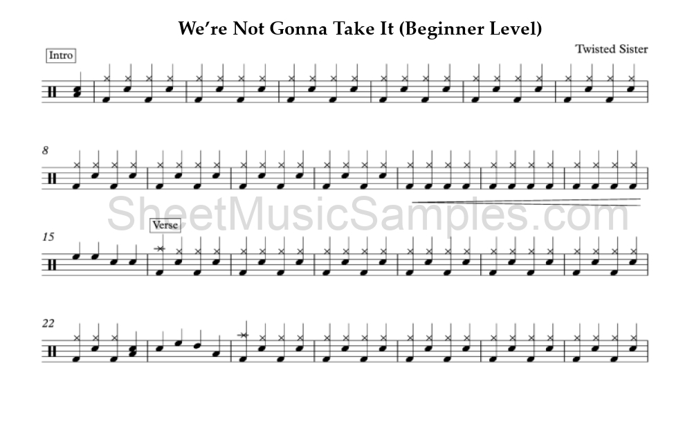 We’re Not Gonna Take It (Beginner Level)