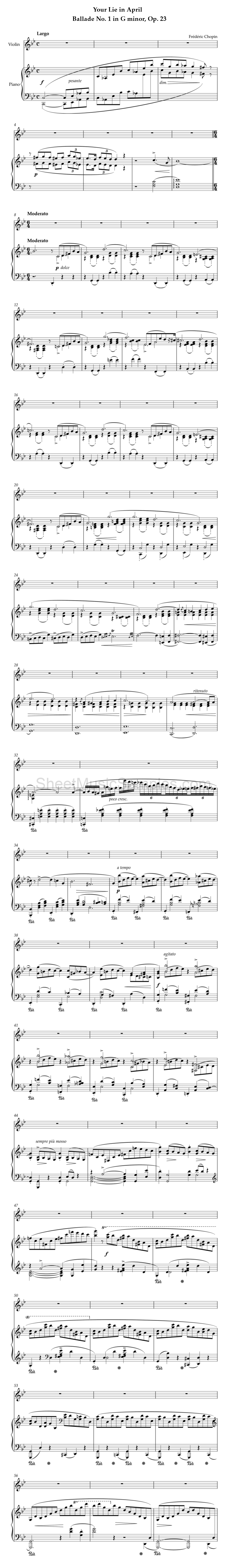 Your Lie in April - Ballade No. 1 in G minor, Op. 23