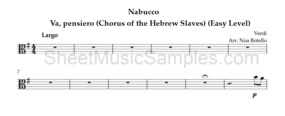 Nabucco - Va, pensiero (Chorus of the Hebrew Slaves) (Easy Level)