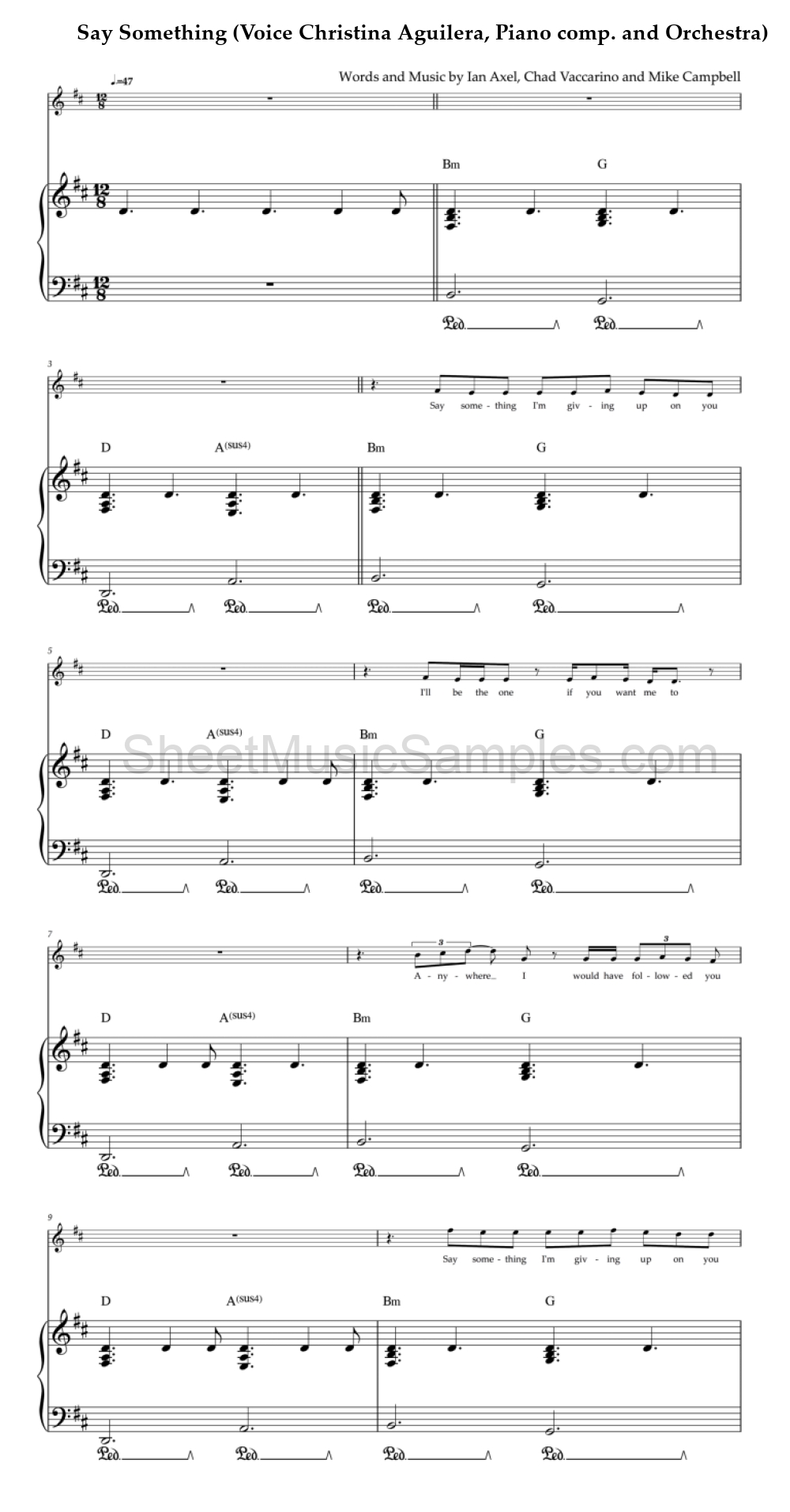 Say Something (Voice Christina Aguilera, Piano comp. and Orchestra)