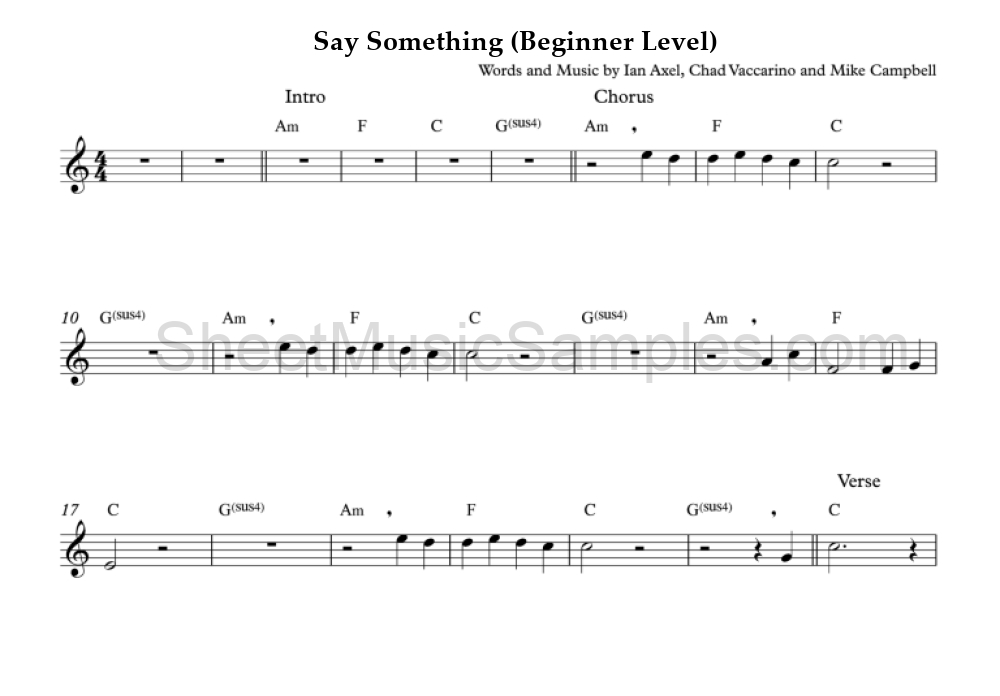 Say Something (Beginner Level)