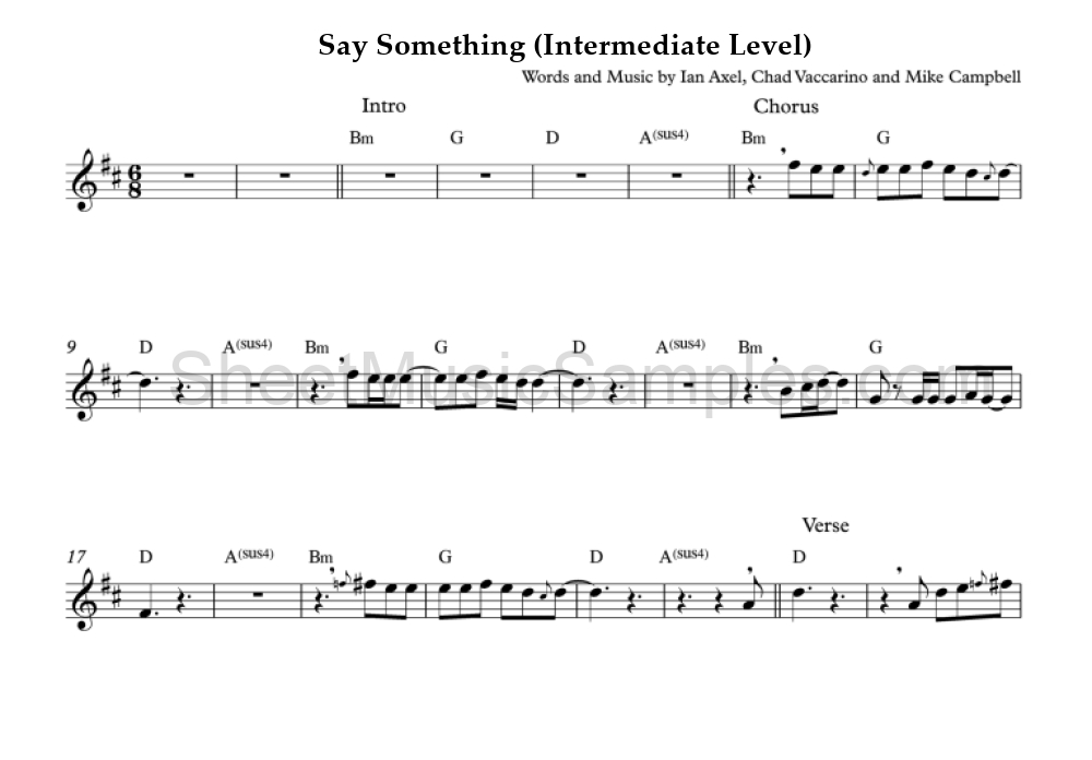 Say Something (Intermediate Level)