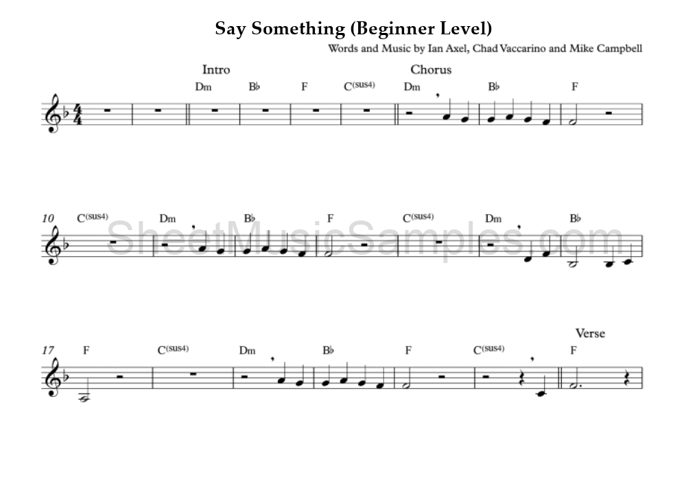 Say Something (Beginner Level)