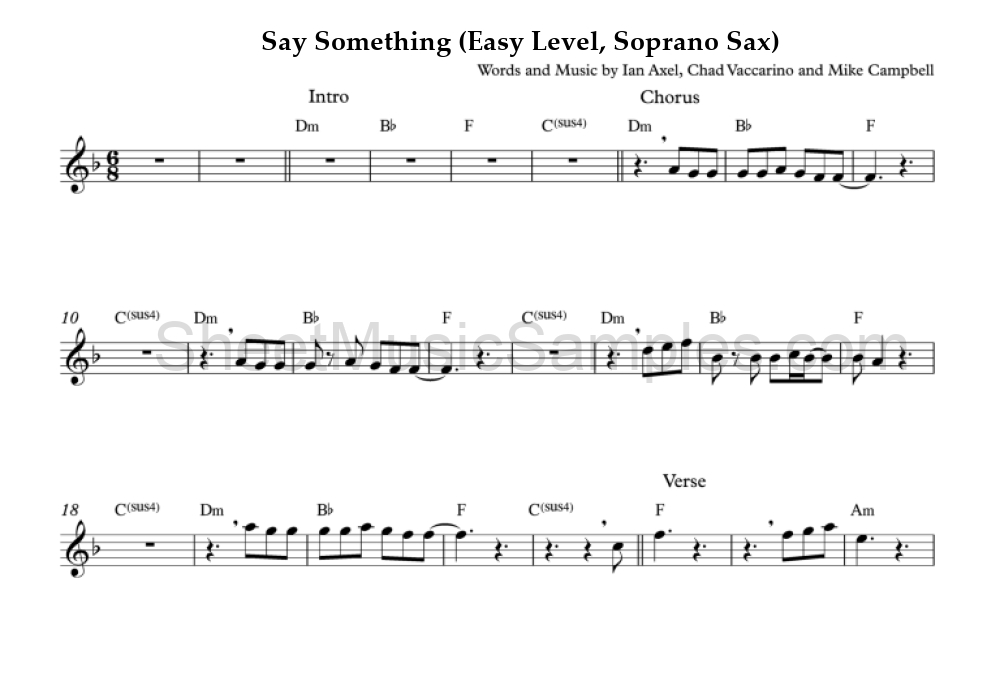 Say Something (Easy Level, Soprano Sax)