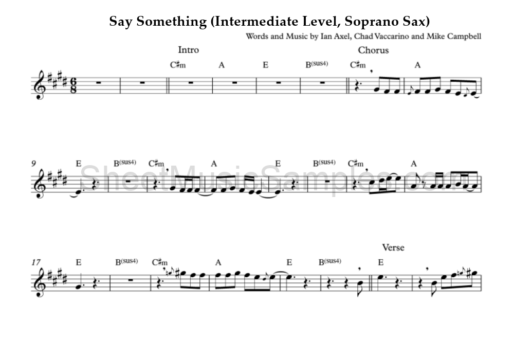 Say Something (Intermediate Level, Soprano Sax)