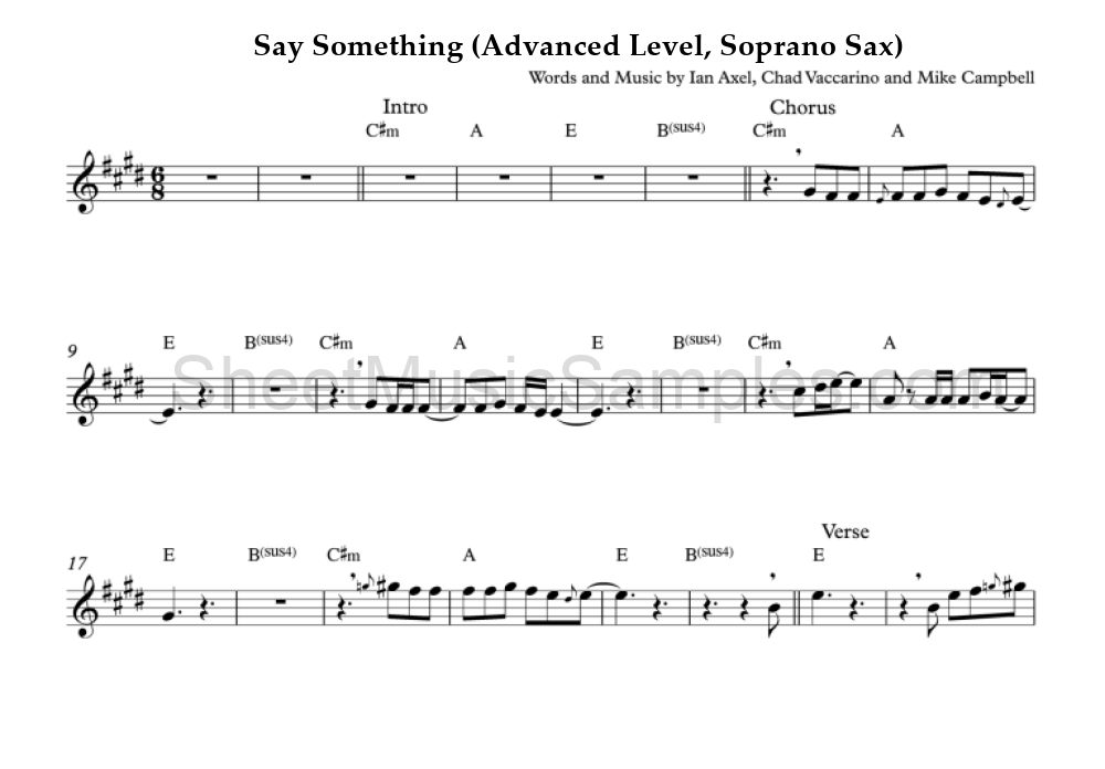 Say Something (Advanced Level, Soprano Sax)