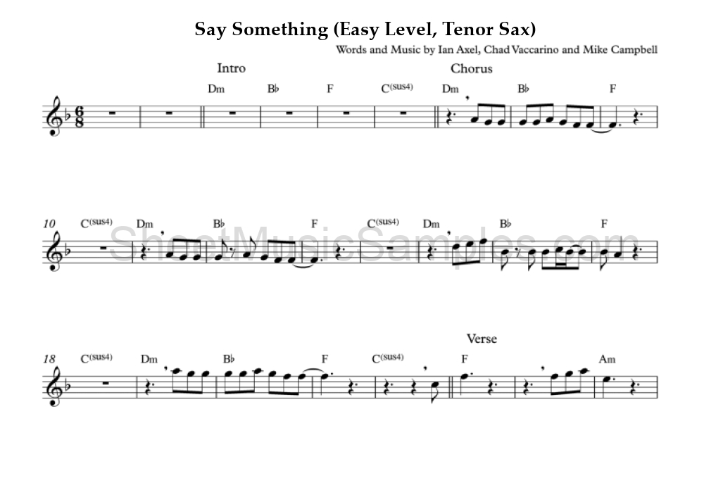 Say Something (Easy Level, Tenor Sax)