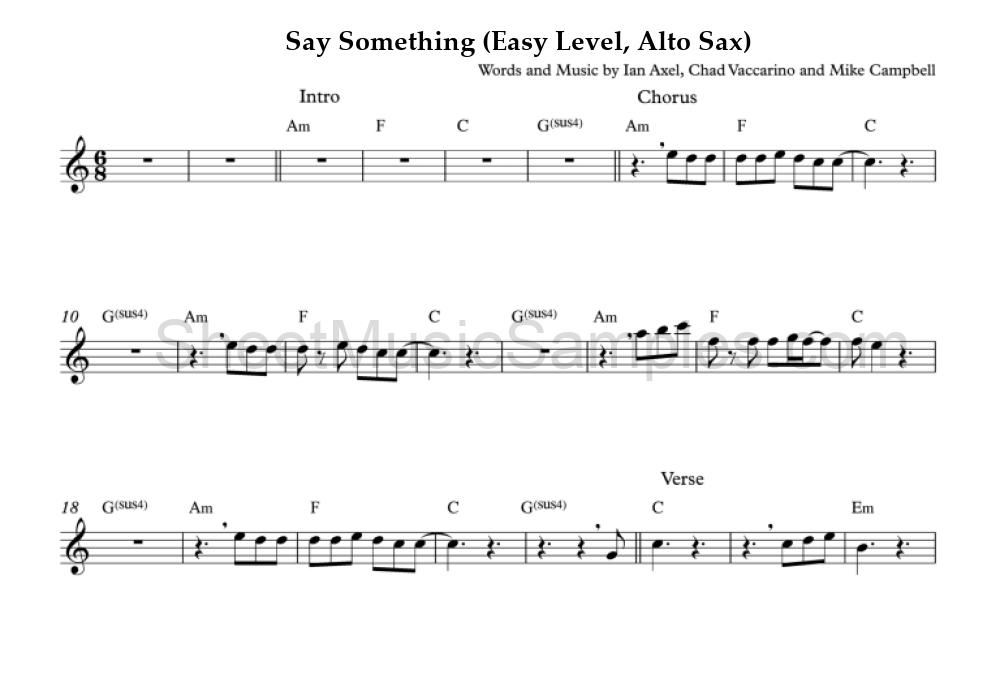 Say Something (Easy Level, Alto Sax)