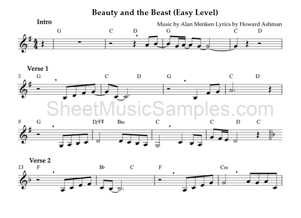 Beauty and the Beast (Easy Level)