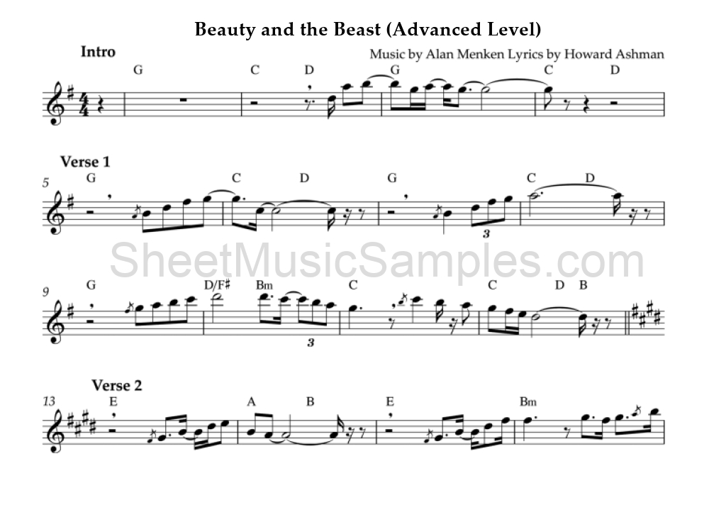 Beauty and the Beast (Advanced Level)