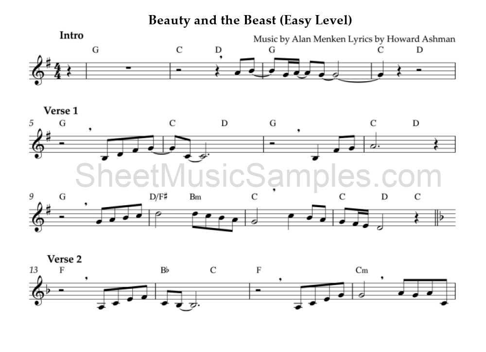 Beauty and the Beast (Easy Level)