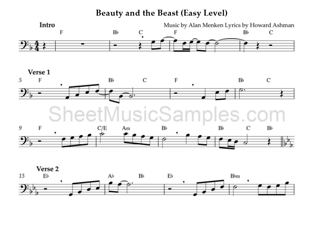 Beauty and the Beast (Easy Level)