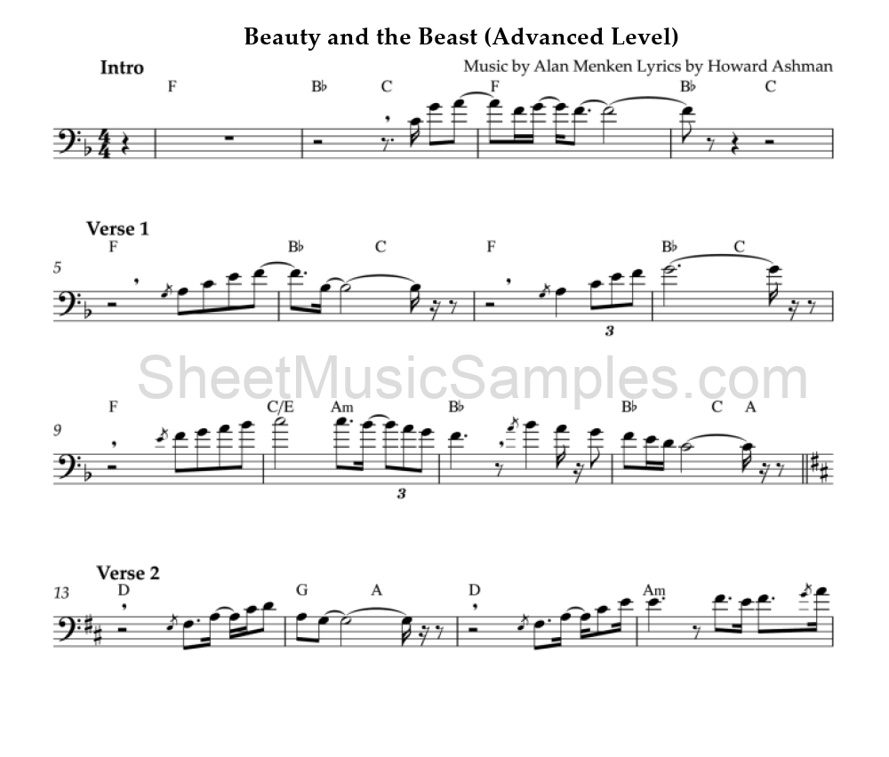 Beauty and the Beast (Advanced Level)