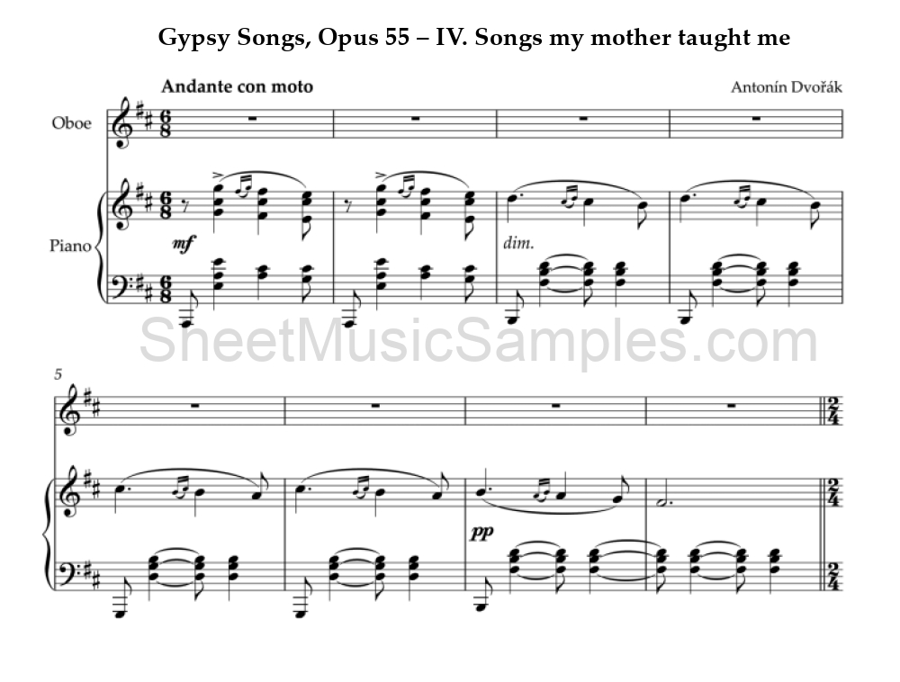 Gypsy Songs, Opus 55 – IV. Songs my mother taught me