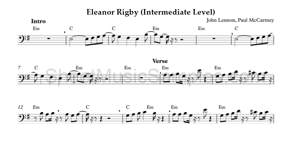 Eleanor Rigby (Intermediate Level)