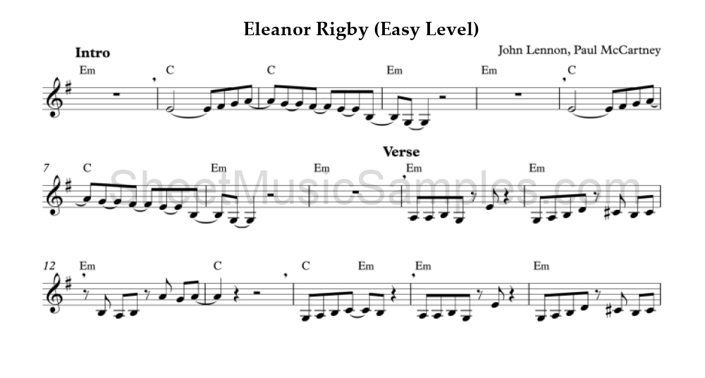 Eleanor Rigby (Easy Level)