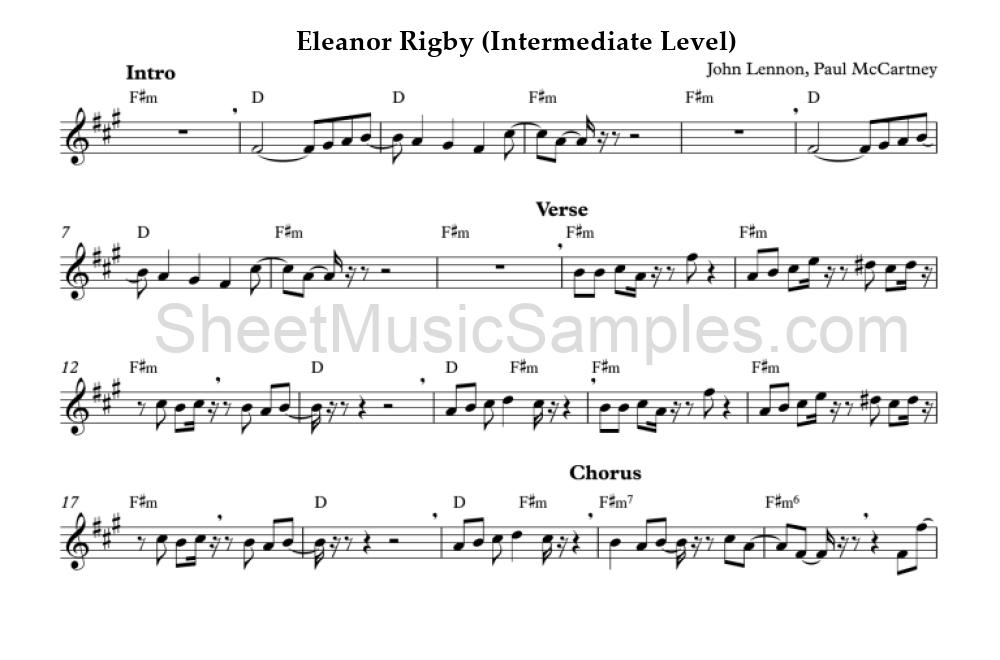 Eleanor Rigby (Intermediate Level)