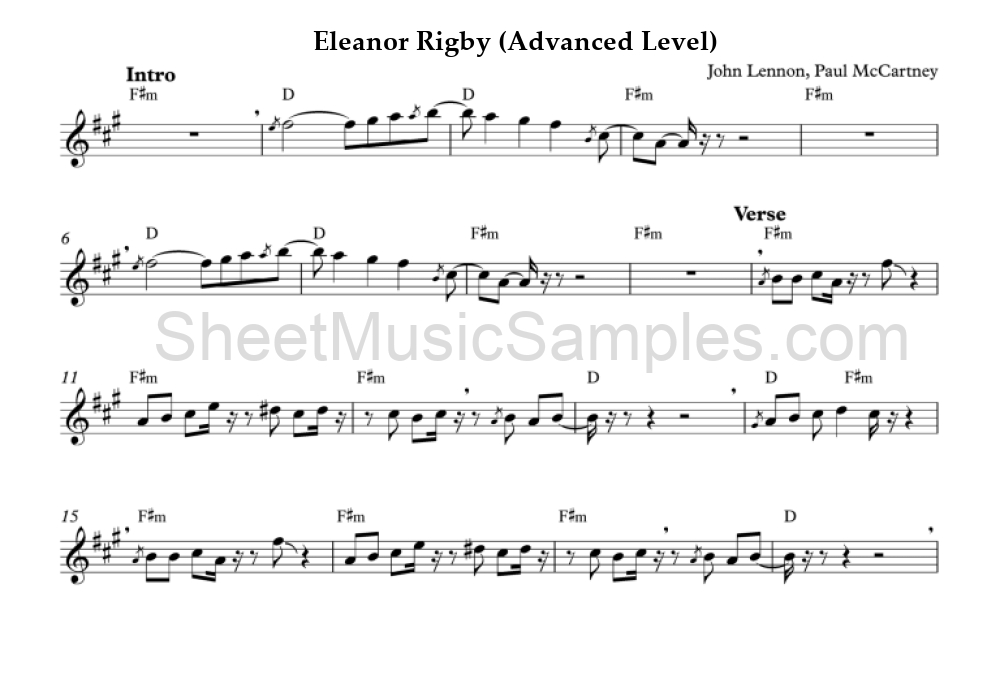 Eleanor Rigby (Advanced Level)