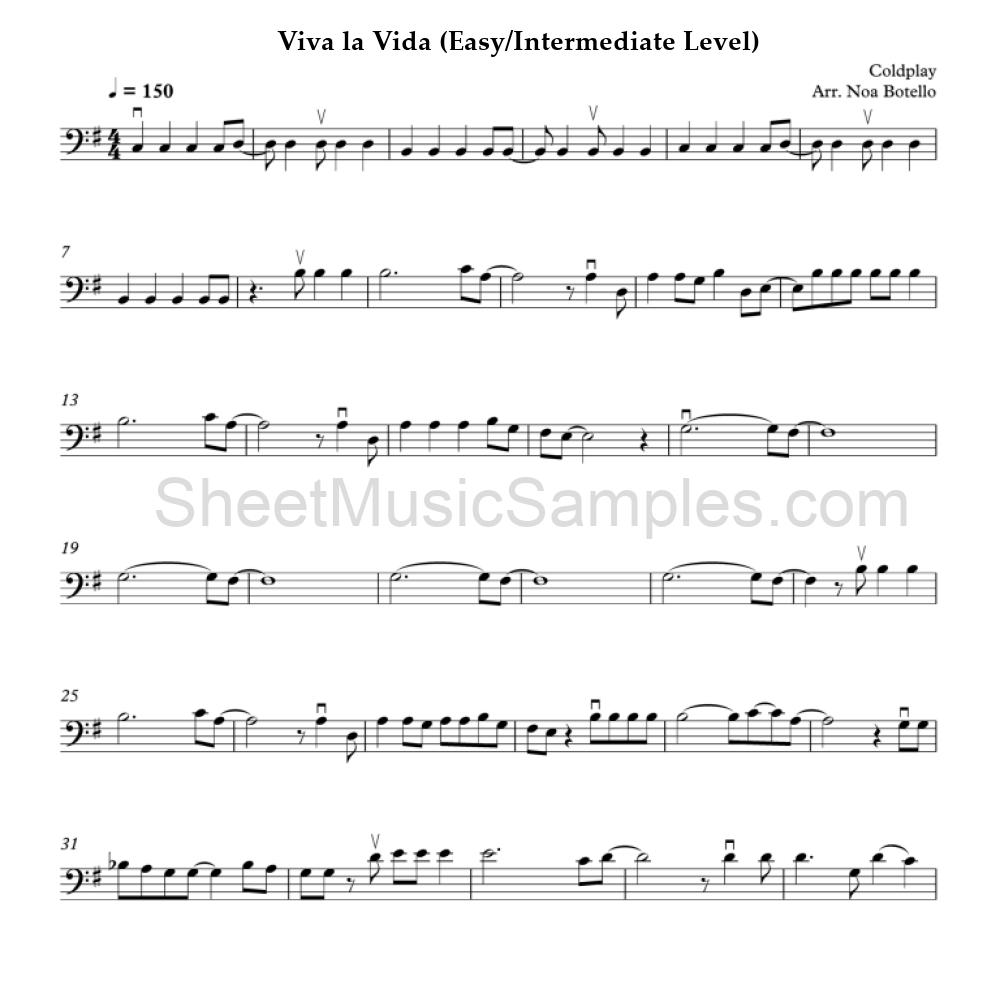 Viva la Vida (Easy/Intermediate Level)