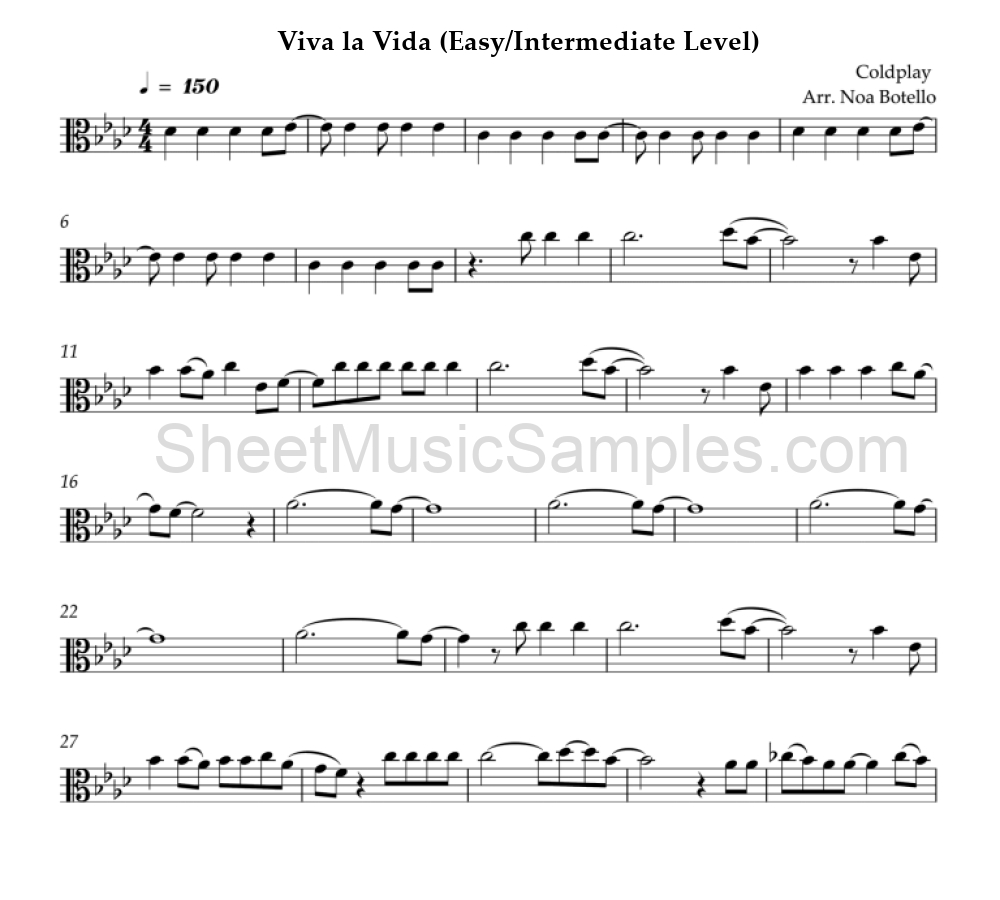 Viva la Vida (Easy/Intermediate Level)