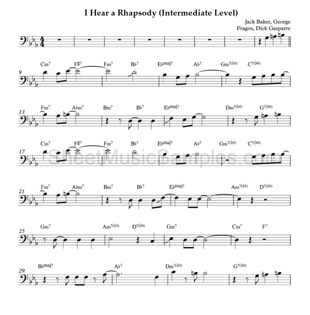 I Hear a Rhapsody (Intermediate Level)