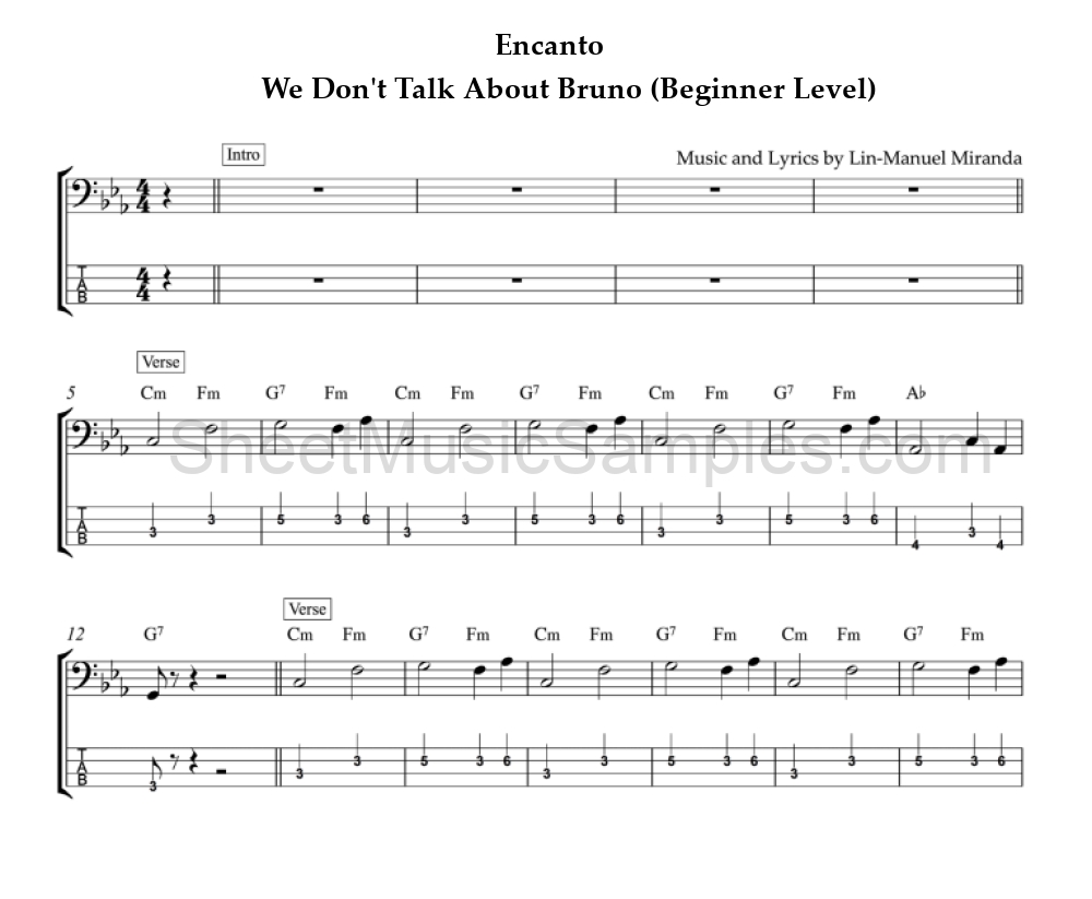 Encanto - We Don't Talk About Bruno (Beginner Level)