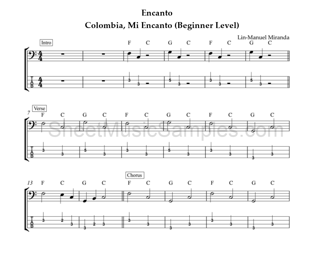 Encanto - Colombia, Mi Encanto (Beginner Level)