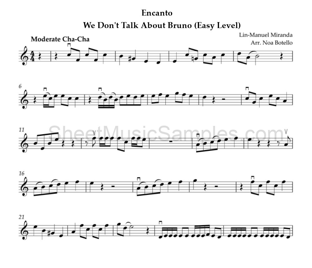 Encanto - We Don't Talk About Bruno (Easy Level)