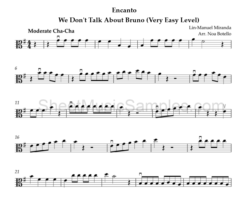 Encanto - We Don't Talk About Bruno (Very Easy Level)