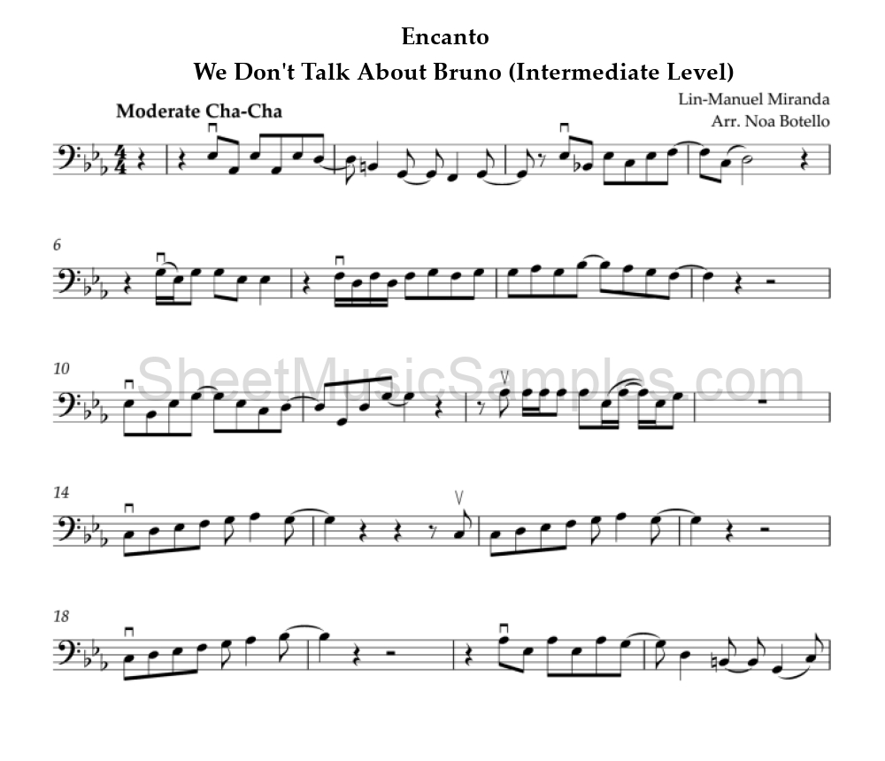 Encanto - We Don't Talk About Bruno (Intermediate Level)