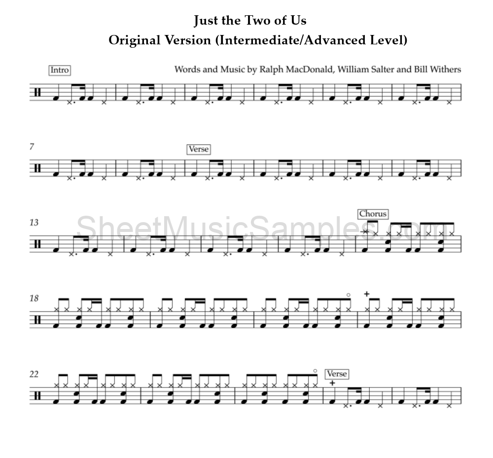 Just the Two of Us - Original Version (Intermediate/Advanced Level)