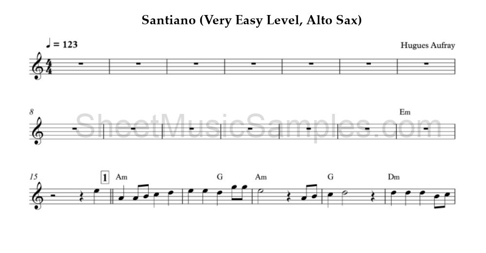 Santiano (Very Easy Level, Alto Sax)