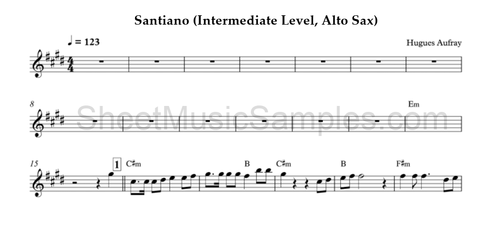 Santiano (Intermediate Level, Alto Sax)