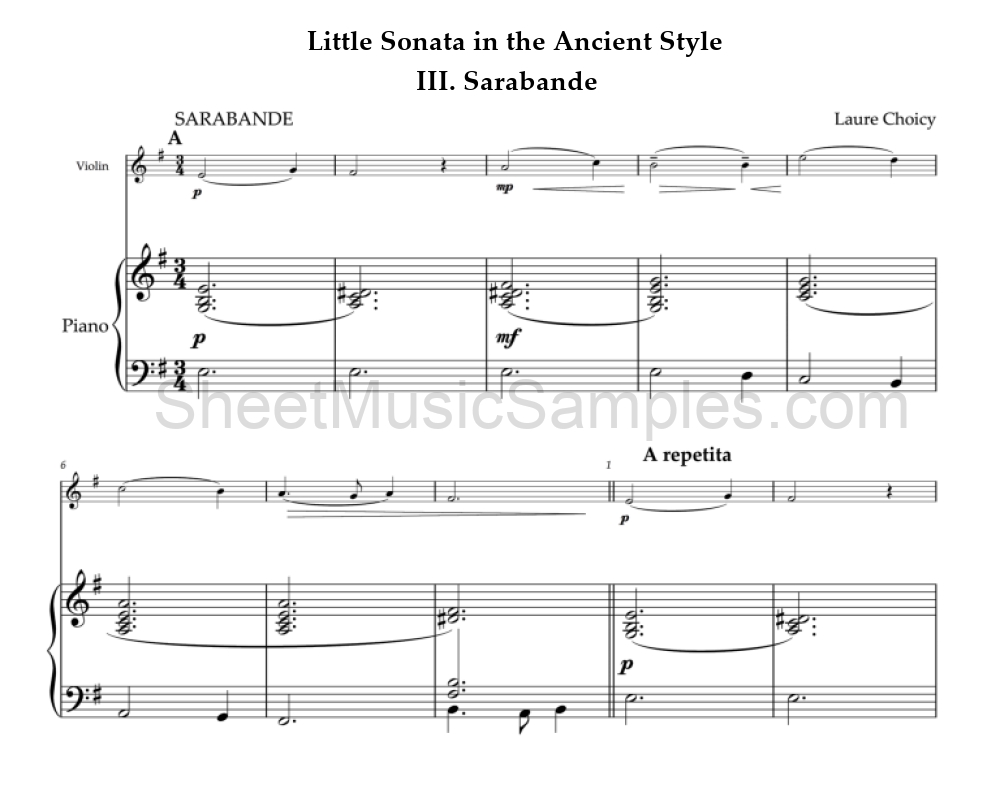 Little Sonata in the Ancient Style - III. Sarabande