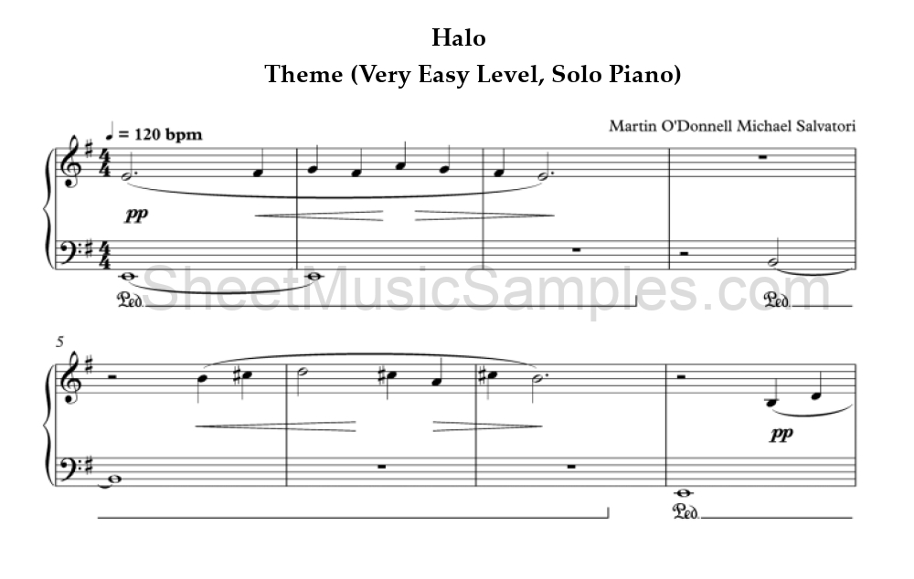 Halo - Theme (Very Easy Level, Solo Piano)