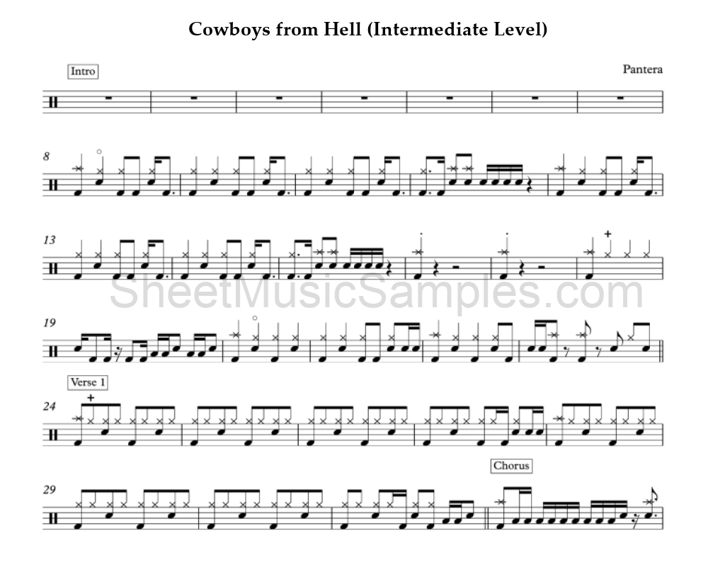 Cowboys from Hell (Intermediate Level)